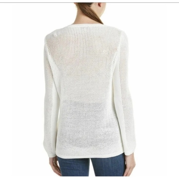 Sandro Paris Open Knit Fringe Top Sweater Long Slev Size Small - Picture 2 of 15